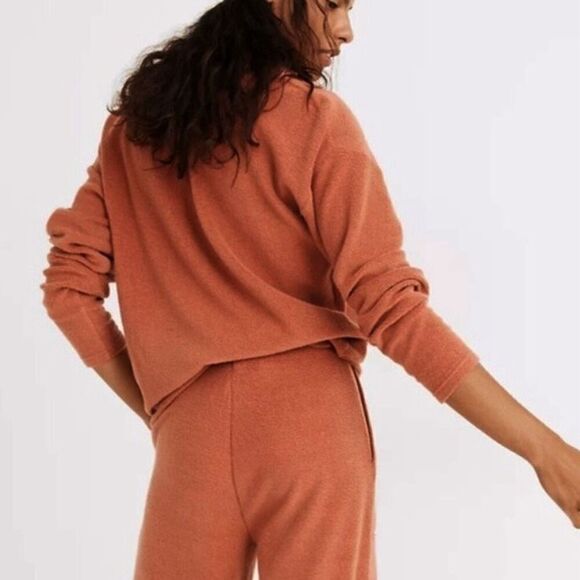 Madewell MWL Rust Cozybrushed Henley Button Pullover Top Relaxed Fit Size M NWT - Picture 12 of 14